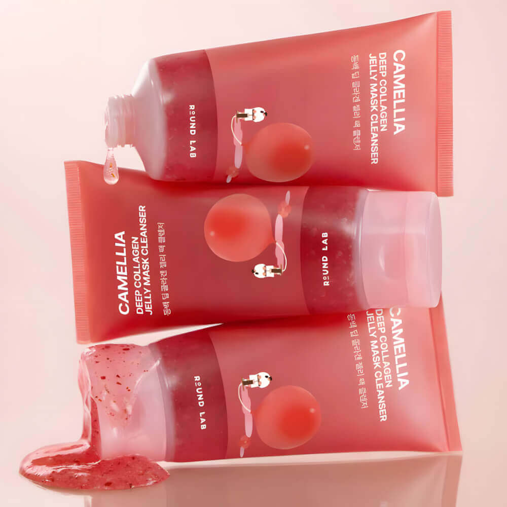 Гель-маска для очищения кожи c камелией Round Lab Camellia Deep Collagen Jelly Mask Cleanser