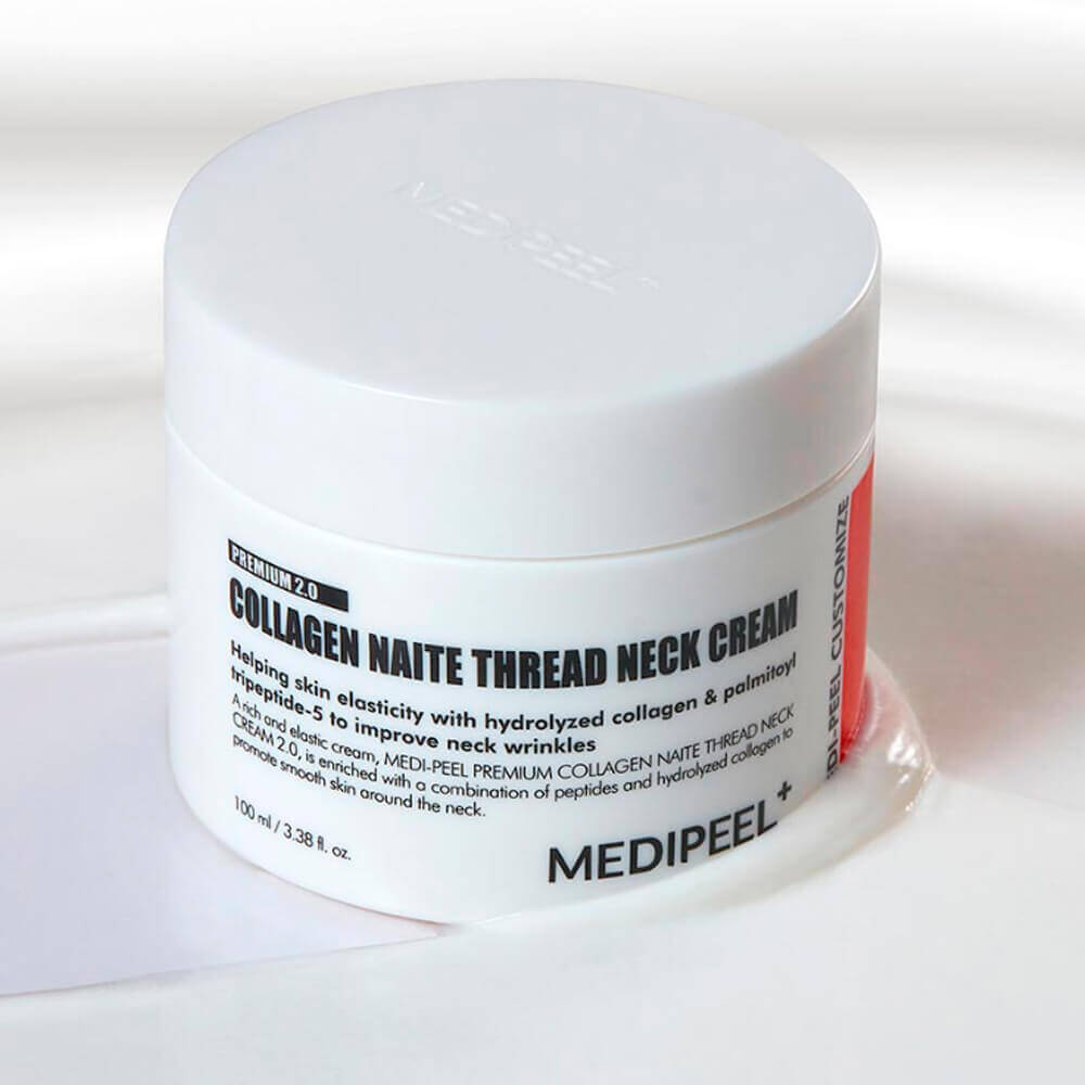 Лифтинг-крем для шеи с пептидами и коллагеном MEDIPEEL Premium Collagen Naite Thread Neck Cream 2.0