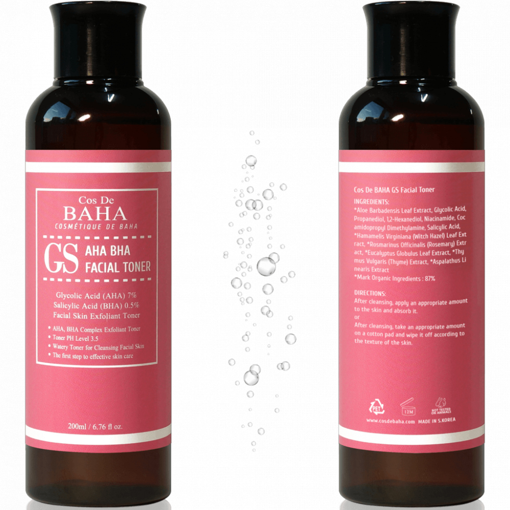 Тоник-эксфолиант с кислотами для проблемной кожи Cos de Baha AHA/BHA GS Toner