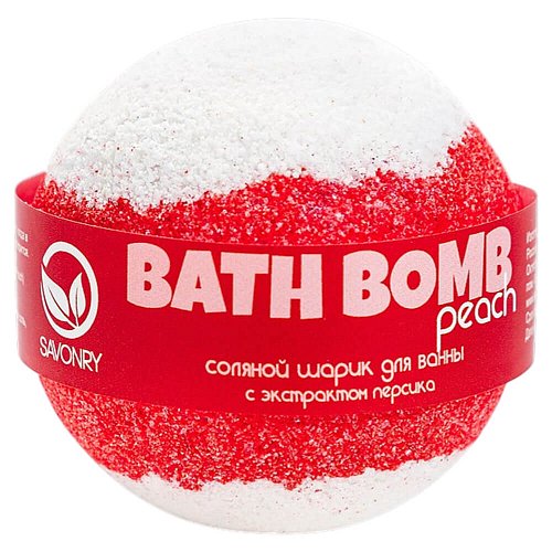 Бомбочка для ванны с экстрактом персика SAVONRY Bath Bomb Peach