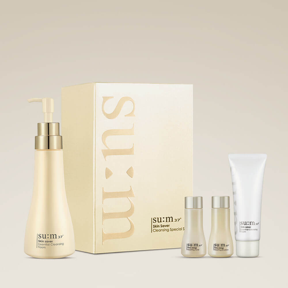 Премиальный набор уходовых средств с очищающей пенкой SU:M37 Skin Saver Cleansing Foam Special Set