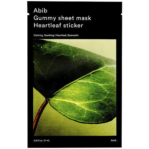Успокаивающая маска для чувствительной и проблемной кожи Abib Gummy Sheet Mask Heartleaf Sticker