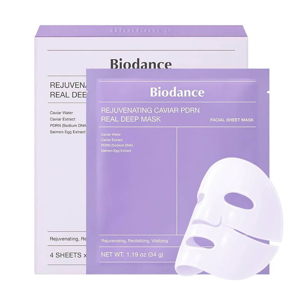 КОРОБКА Ночная гидрогелевая маска с ПДРН и икрой Biodance Rejuvenating Caviar PDRN Real Deep Mask