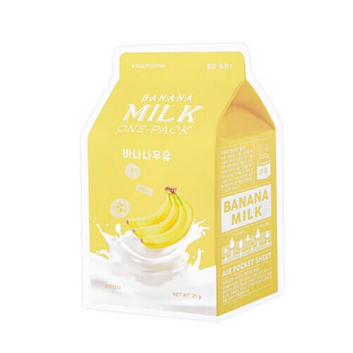 Молочные тканевые маски A'PIEU Milk One Pack Banana (С экстрактом банана)