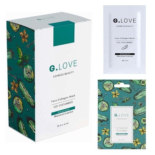 Освежающая коллагеновая маска с огурцом G.Love Face Collagen Mask Ice Cucumber