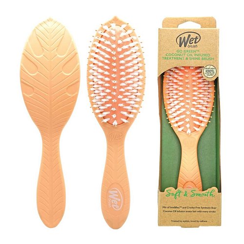 Эко-расчёска для волос с кокосовым маслом Wet Brush Go Green Treatment And Shine Coconut Oil