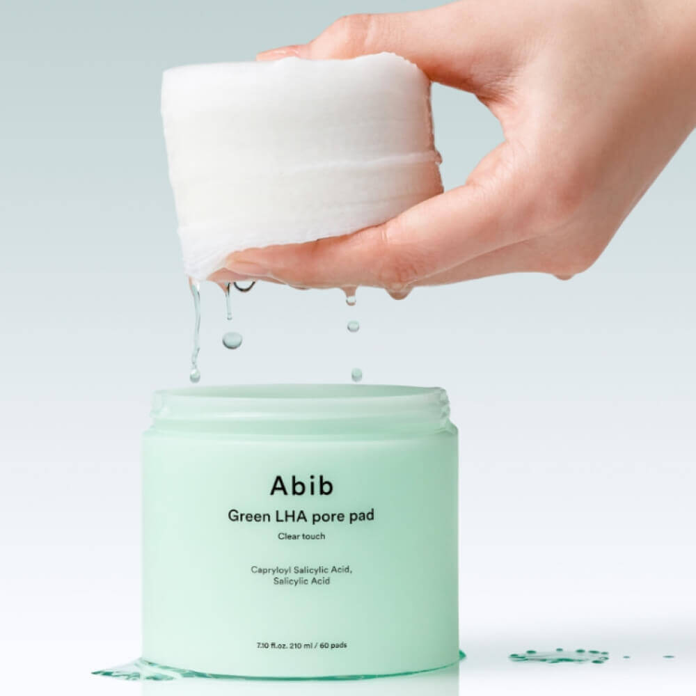 Кислотные тонер-пэды для очищения пор Abib Green LHA Pore Pad Clear Touch