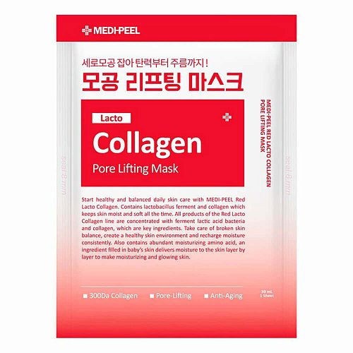 Тканевая лифтинг-маска для сужения пор с коллагеном Medi-Peel Red Lacto Collagen Pore Lifting Mask