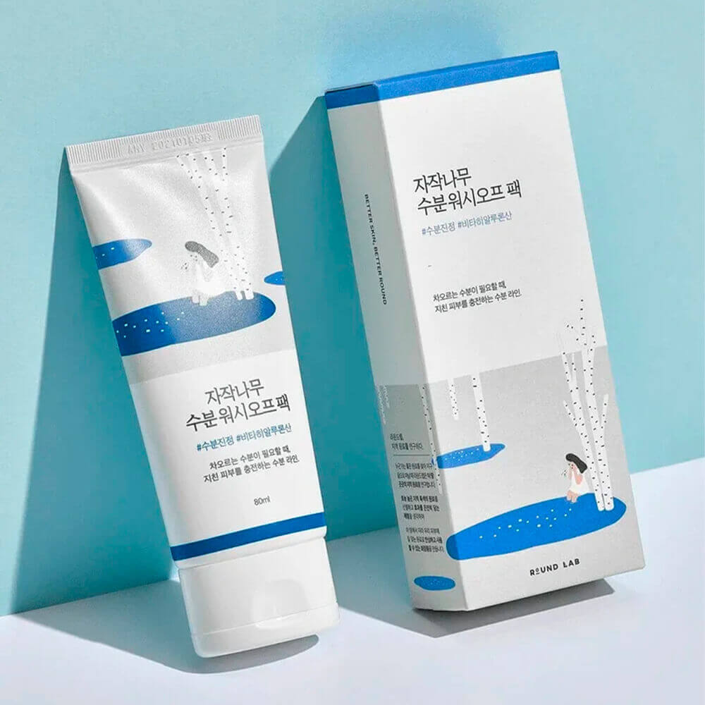Увлажняющая маска с 52% берёзового сока Round Lab Birch Juice Moisturizing Washoff Pack