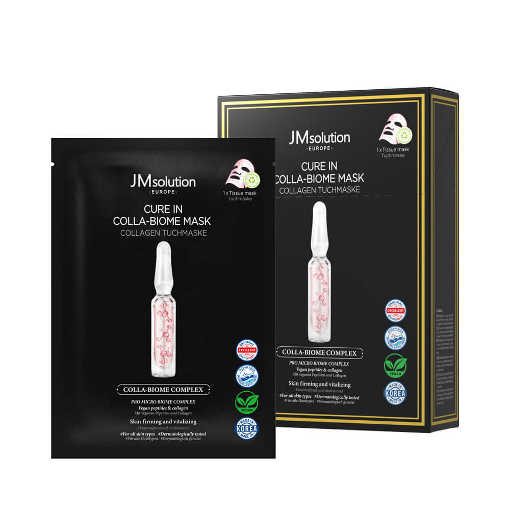 КОРОБКА Подтягивающая тканевая маска с коллагеном JMsolution Europe Cure In Colla-Biome Mask