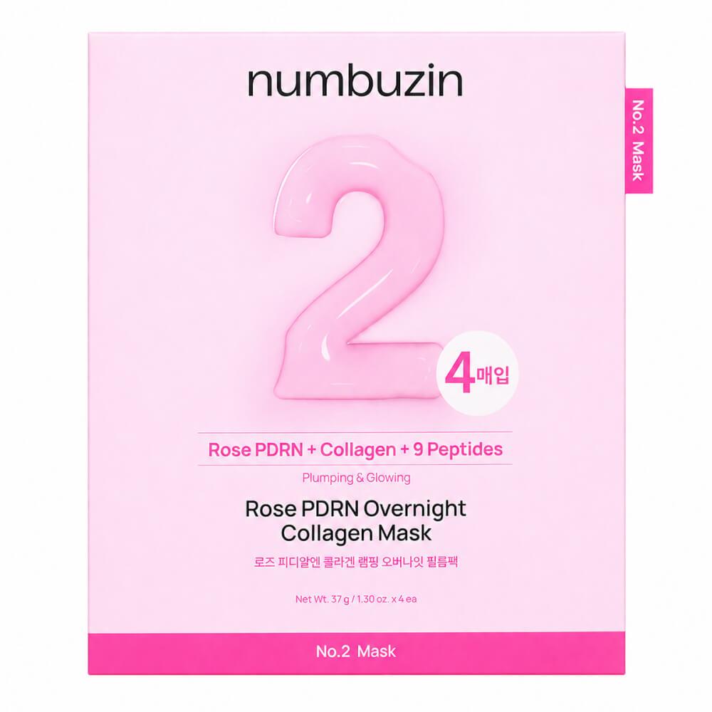 КОРОБКА Ночная гидрогелевая маска с ПДРН numbuzin No.2 Rose PDRN Overnight Collagen Mask