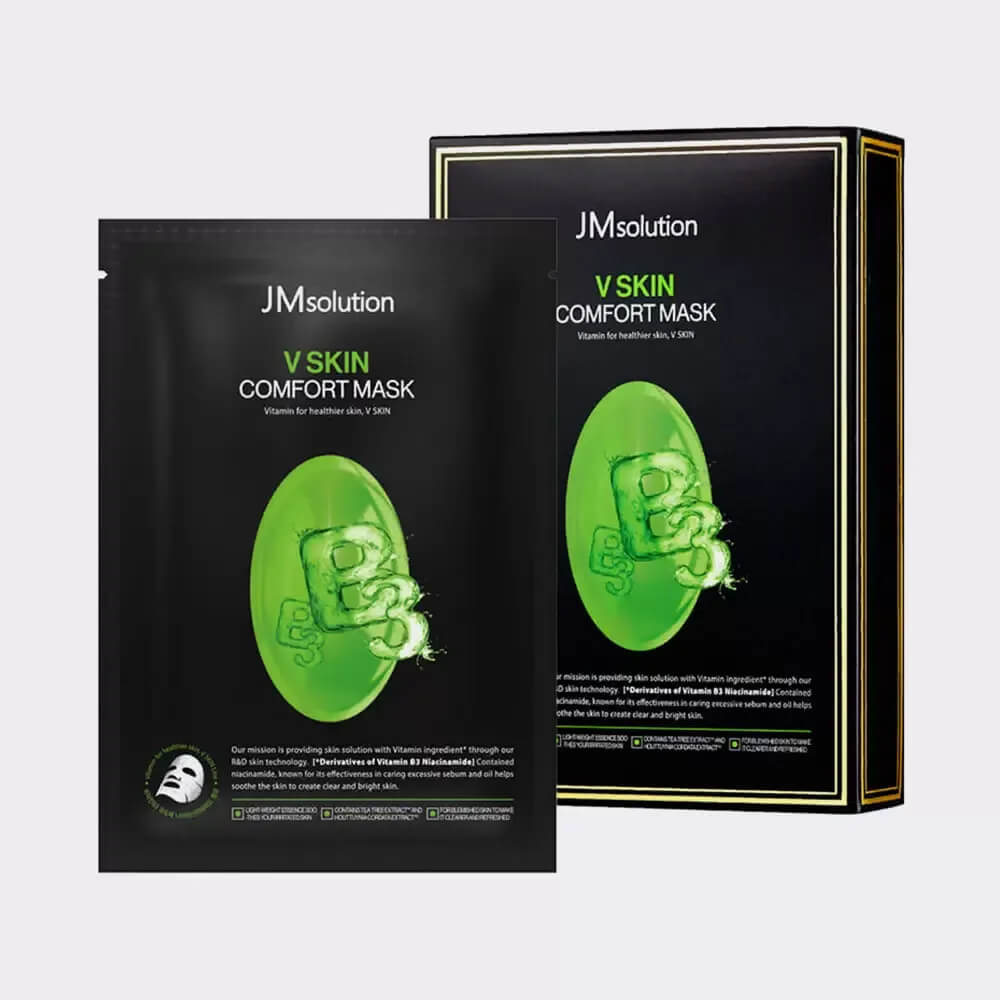 КОРОБКА Тканевая маска для сияния кожи с витамином B3 JMsolution V Skin Comfort Mask