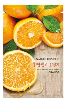 Тканевые маски для лица с органическими экстрактами Nature Republic Real Nature Mask Sheet  С экстрактом апельсина (Orange)