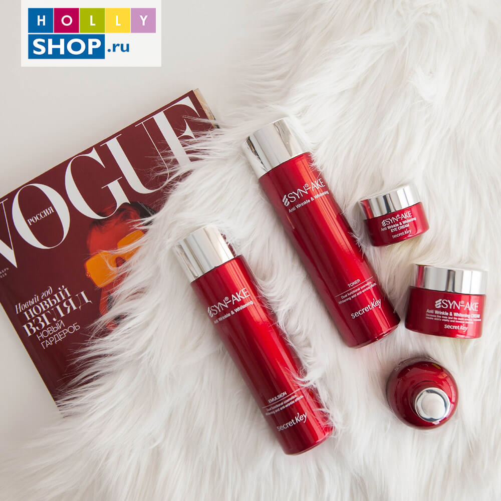 Антивозрастная пептидная сыворотка Secret Key Syn-Ake Anti Wrinkle Whitening Ampoule