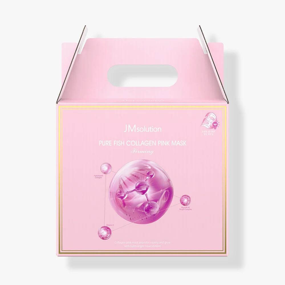 КОРОБКА Укрепляющая маска с коллагеном для сияния кожи JMsolution Pure Fish Collagen Pink Mask