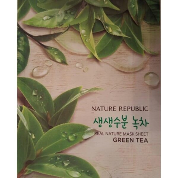 Тканевые маски для лица с органическими экстрактами Nature Republic Real Nature Mask Sheet - С зеленым чаем (Green Tea)