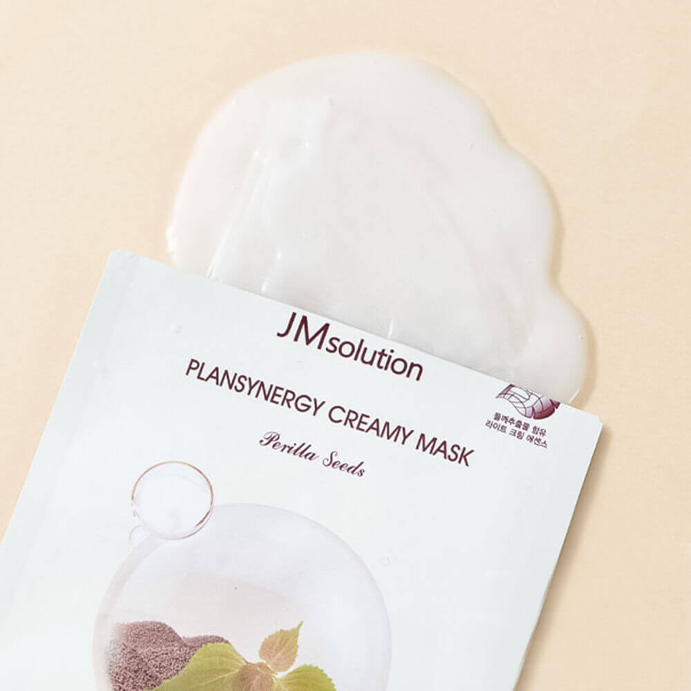 Тканевая маска для сияния кожи с семенами периллы JMsolution Plansynergy Creamy Mask Perilla Seeds
