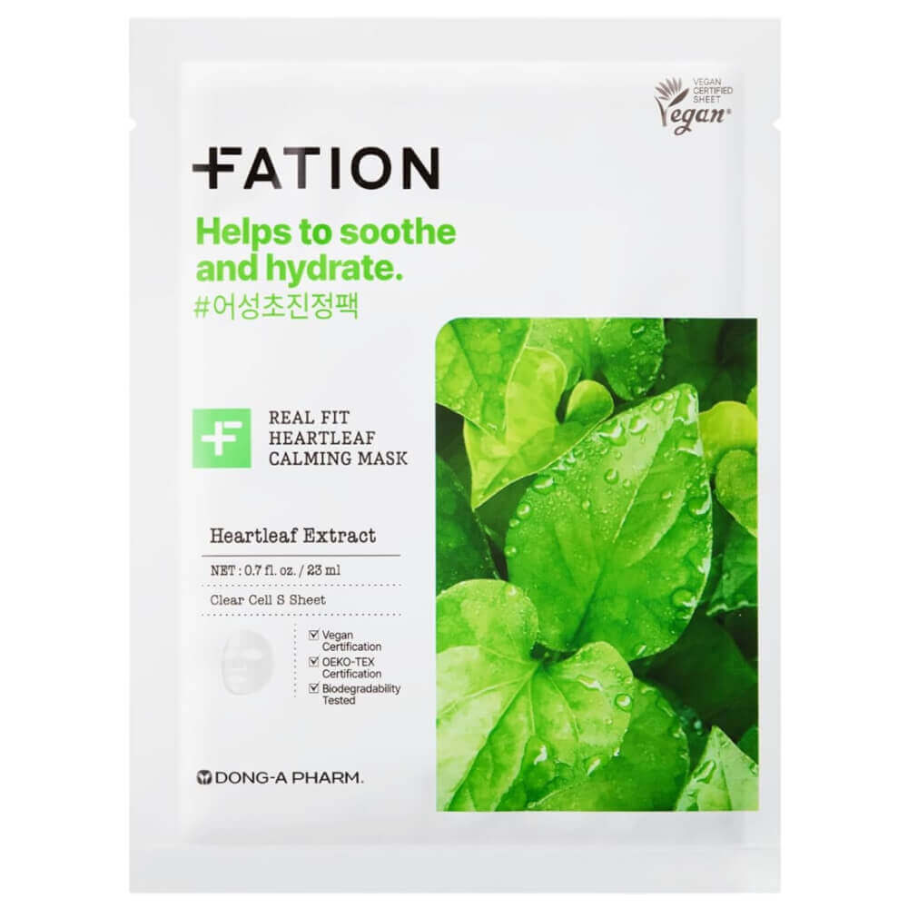 Успокаивающая тканевая маска FATION Real Fit Heartleaf Calming Mask