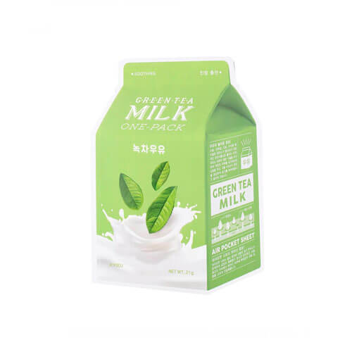 Молочные тканевые маски A'PIEU Milk One Pack Green Tea (С экстрактом зеленого чая)