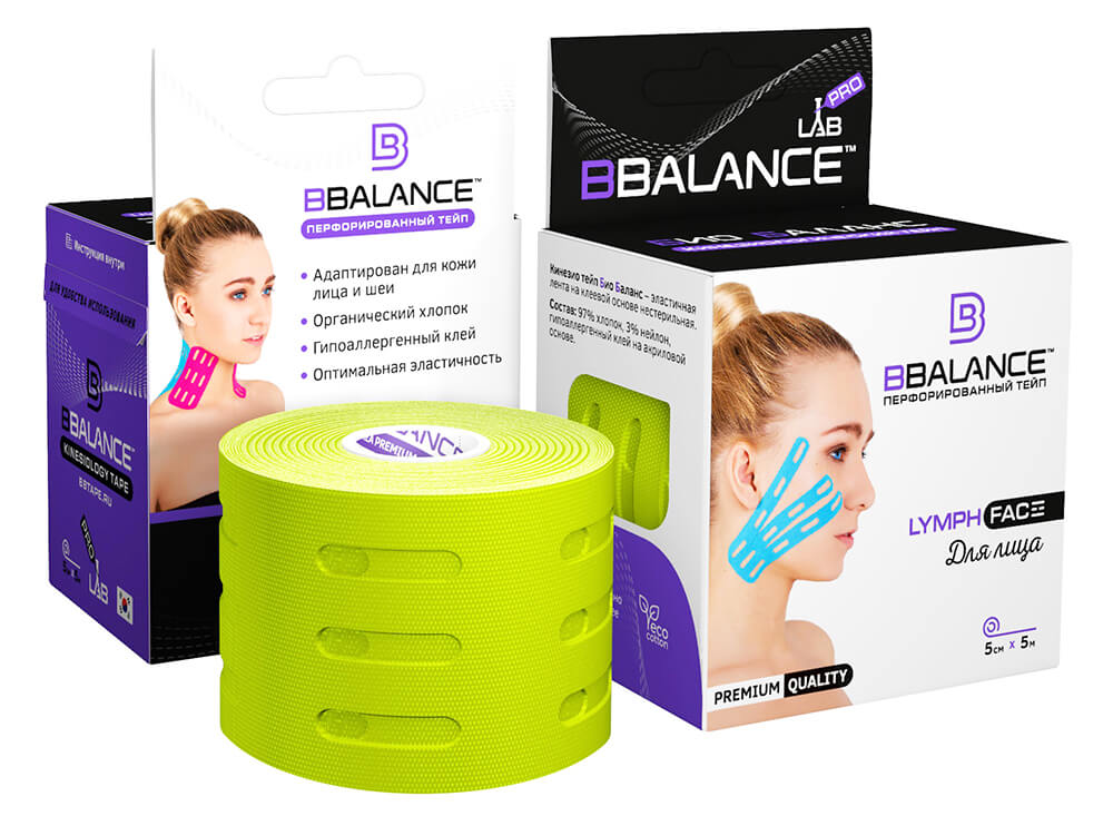 

Перфорированный кинезио тейп против отёчности BBTape Lymph Face 5см*5м - бежевый