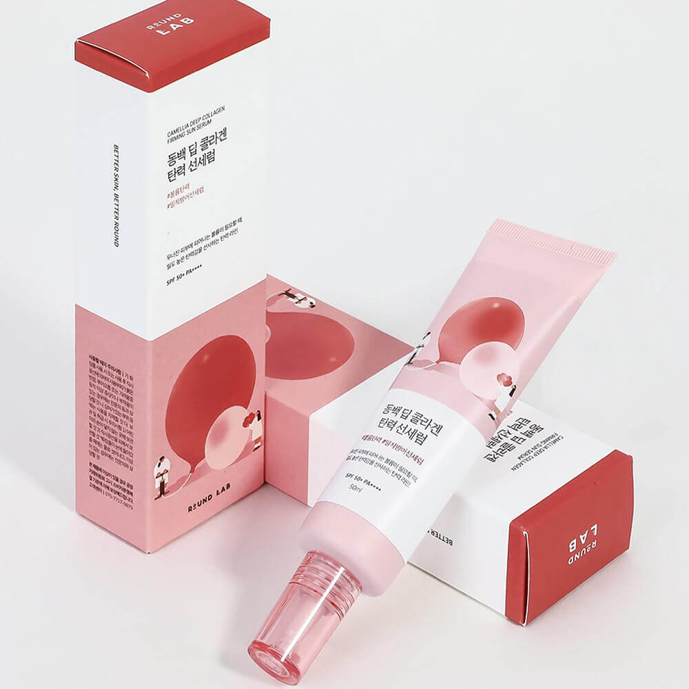 Солнцезащитная сыворотка Round Lab Camellia Deep Collagen Firming Sun Serum SPF50+ PA++++ 