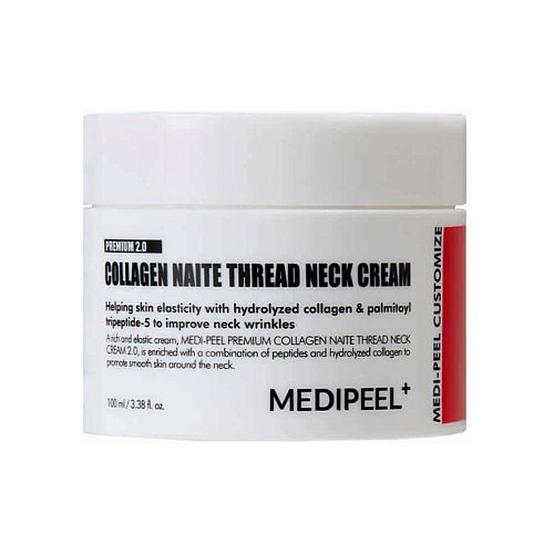 Лифтинг-крем для шеи с пептидами и коллагеном MEDIPEEL Premium Collagen Naite Thread Neck Cream 2.0