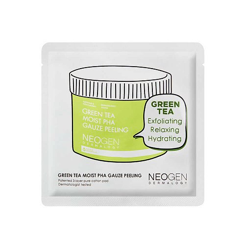 Очищающие пилинг-пэды с зелёным чаем и кислотами Neogen Green Tea Moist PHA Gauze Peeling Pad