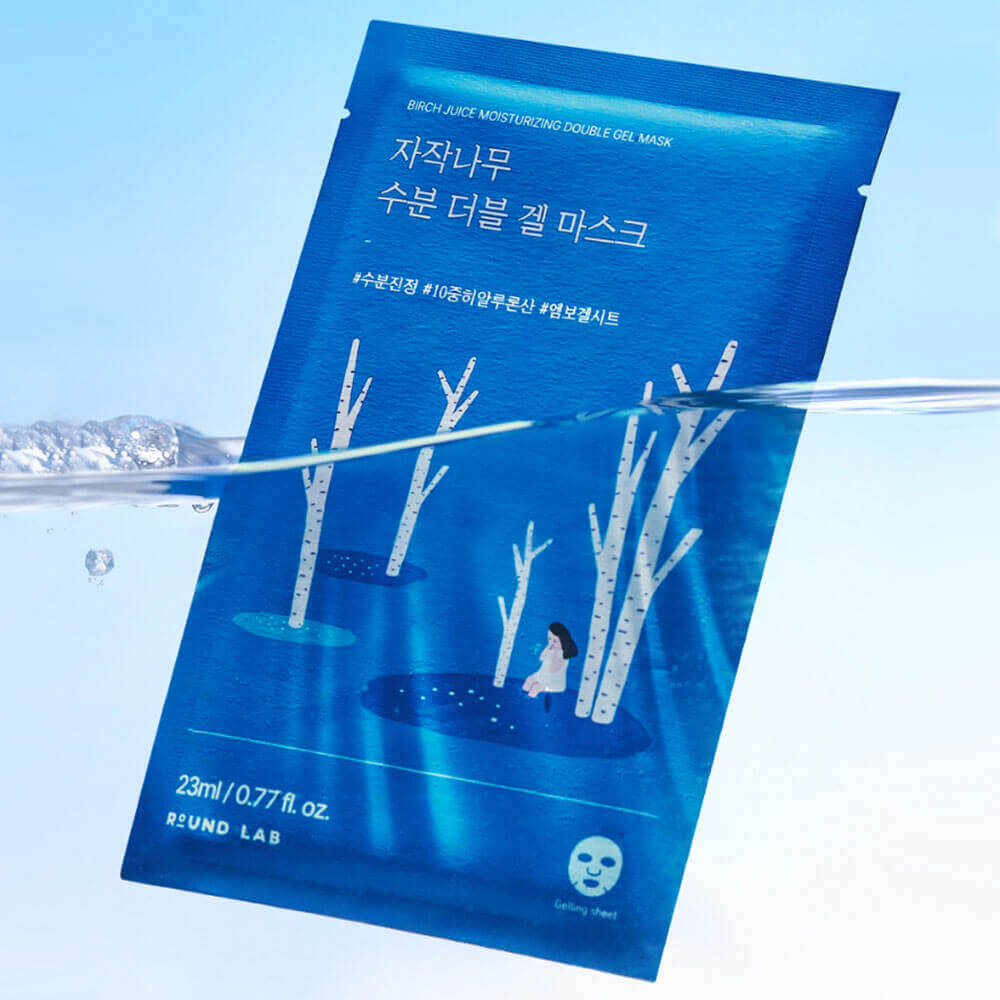 Охлаждающая гелевая маска с берёзовым соком Round Lab Birch Juice Moisturizing Double Gel Mask