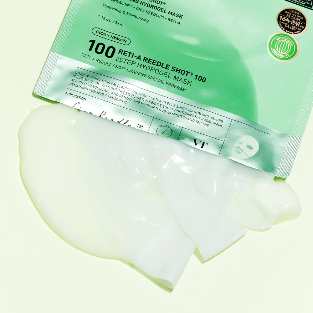 Гидрогелевая маска с микроиглами и ретинолом VT Cosmetics Reti-A Reedle Shot 100 2Step Hydrogel Mask