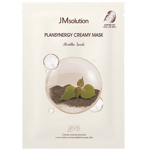 Тканевая маска для сияния кожи с семенами периллы JMsolution Plansynergy Creamy Mask Perilla Seeds