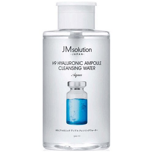 Очищающая вода для снятия макияжа с гиалуроновой кислотой JMsolution H9 Hyaluronic Ampoule Cleansing Water Aqua