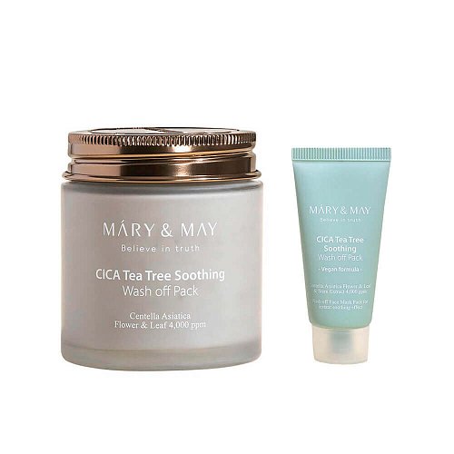 Глиняная маска для чувствительной кожи Mary&May CICA TeaTree Soothing Wash Off Pack