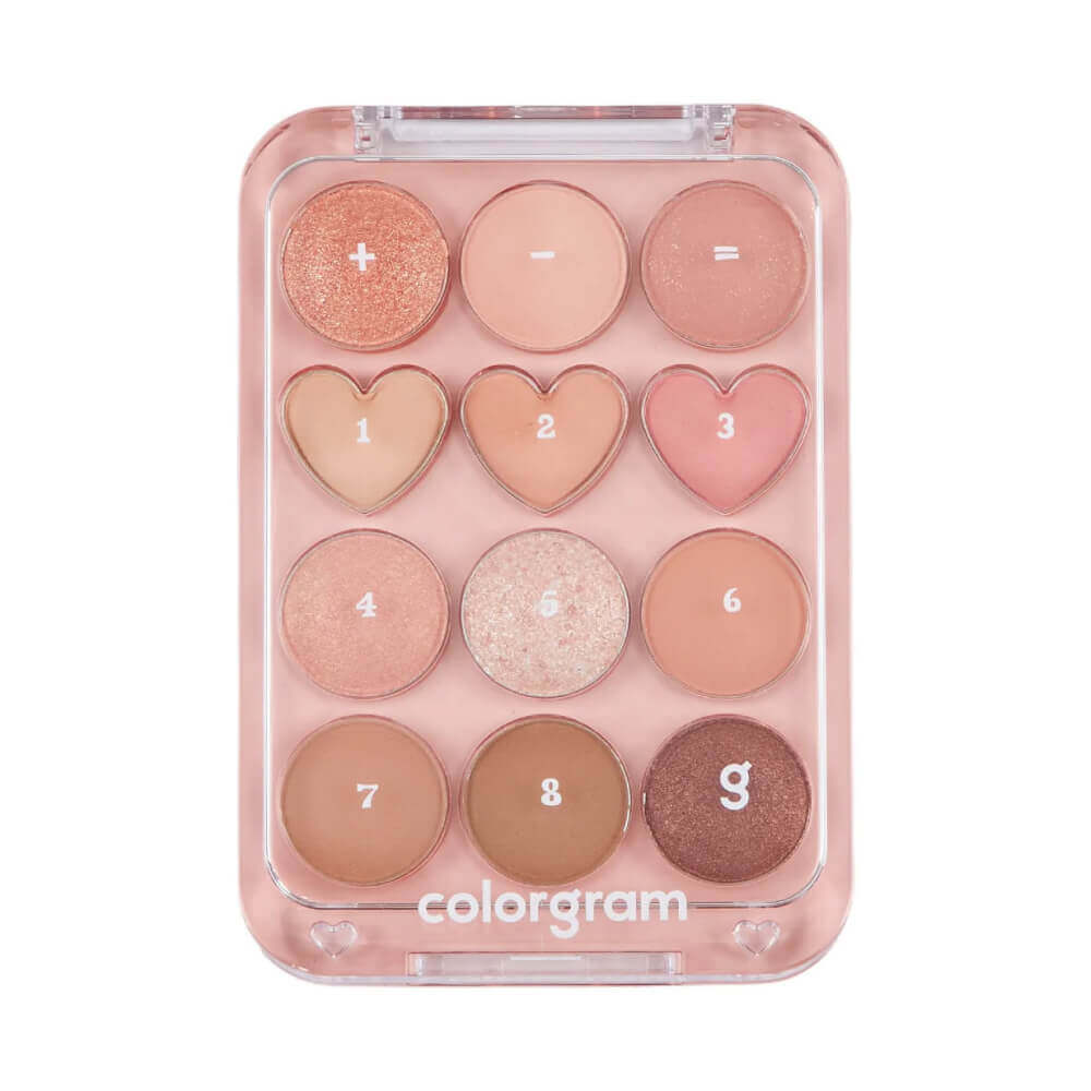 Компактная палетка теней для век colorgram Pin Point Eyeshadow Palette 01 Peach+Coral