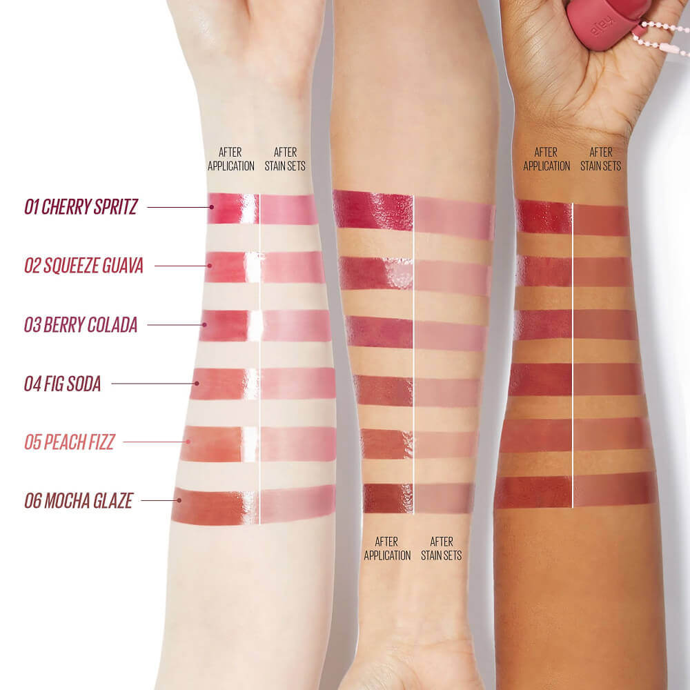 Тинт для макияжа губ и щёк Kaja Jelly Charm Glazed Lip Stain & Blush With Keychain