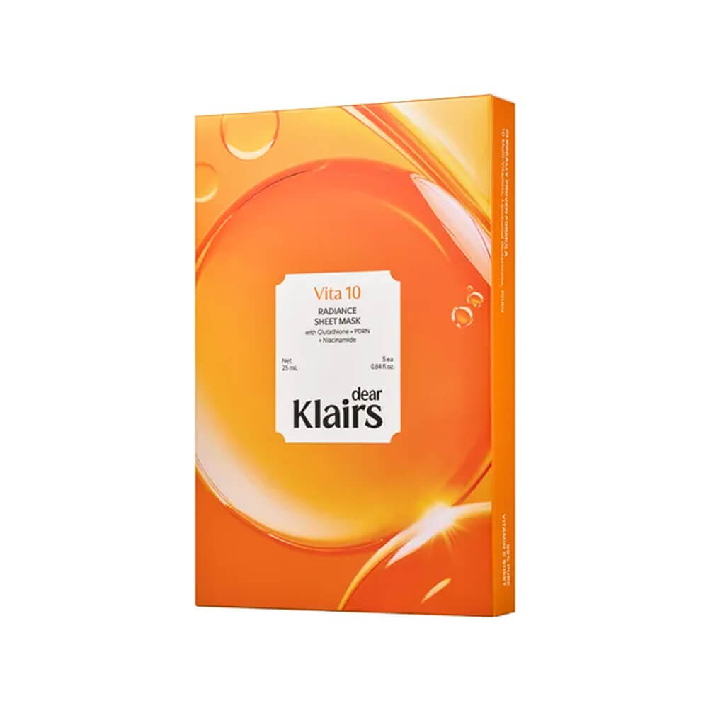 КОРОБКА Маска для сияния кожи с ПДРН и витамином C Dear, Klairs Vita 10 Radiance Sheet Mask