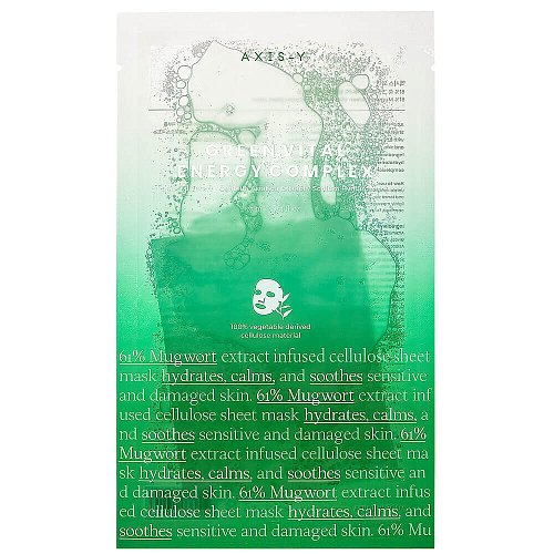 Успокаивающая тканевая маска с полынью AXIS-Y Green Vital Energy Complex Mask