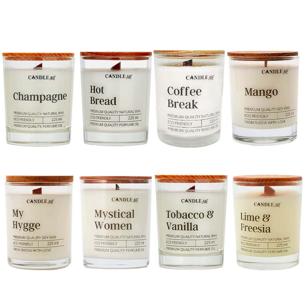 Ароматическая свеча с деревянным фитилём CANDLE ME Premium Quality Natural Wax