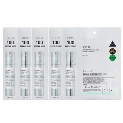КОРОБКА Двухфазная маска с микроиглами VT Cosmetics Reedle Shot 100 2 Step Mask