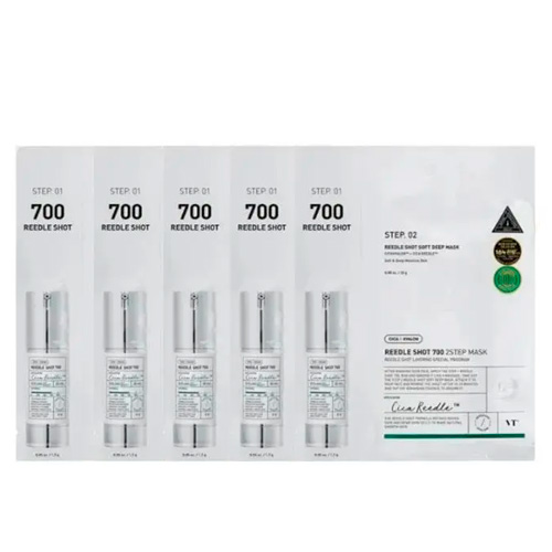КОРОБКА Усиленная двухфазная маска с микроиглами VT Cosmetics Reedle Shot 700 2Step Mask