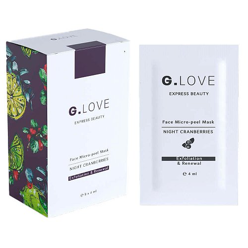 Ночная кислотная пилинг-маска G.Love Face Micro-peel Mask Night Cranberries