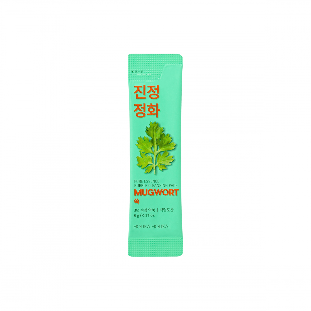 Пузырьковая маска для лица с полынью Holika Holika Pure Essence Mugwort Bubble Cleansing Pack