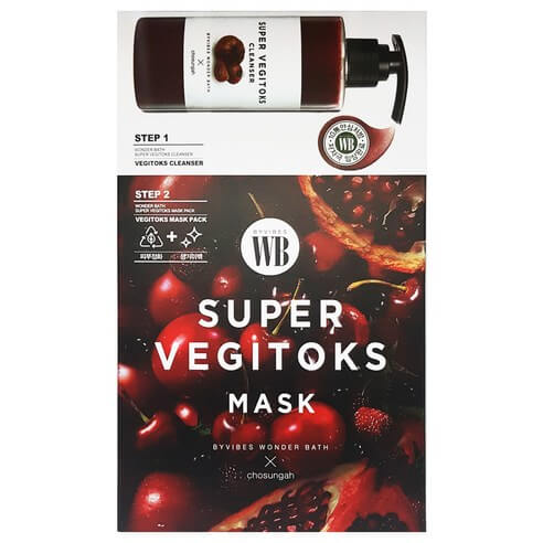 Осветляющая 2-х ступенчатая детокс-система Chosungah By Vibes Wonder Bath Super Vegitoks Mask Red