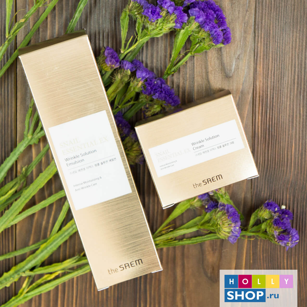 Омолаживающая эмульсия с муцином улитки The Saem Snail Essential EX Wrinkle Solution Emulsion