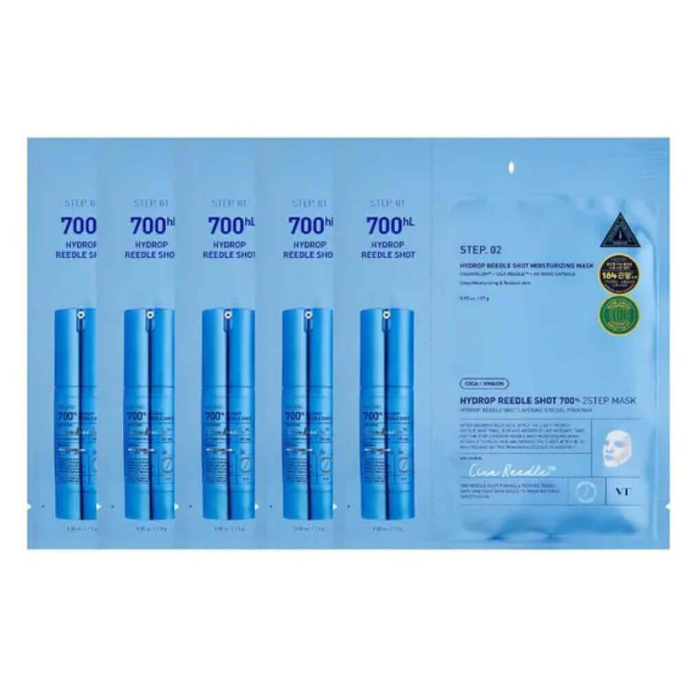 КОРОБКА Усиленная двухфазная маска для увлажнения VT Cosmetics Hydrop Reedle Shot 700hL 2Step Mask