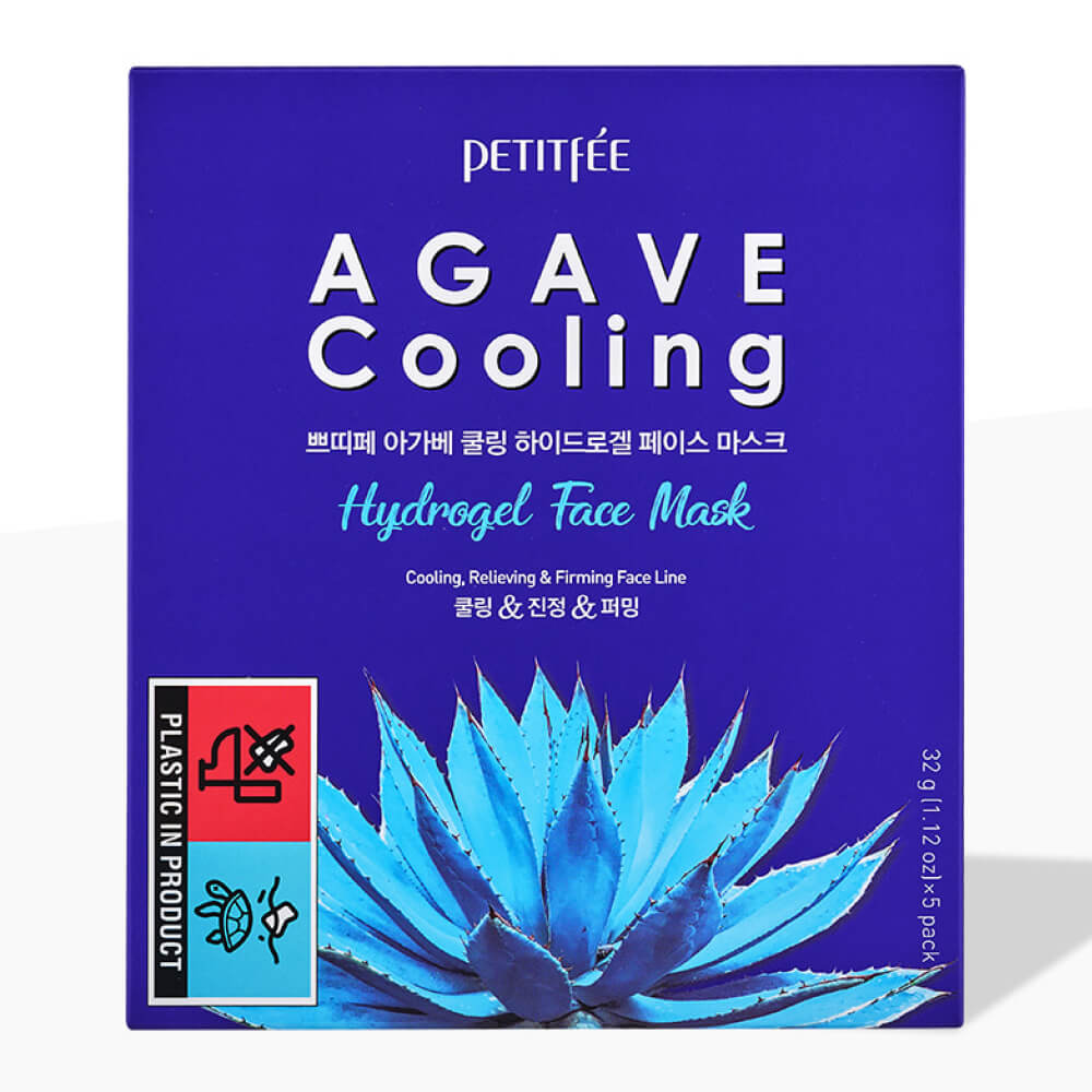 КОРОБКА Охлаждающая гидрогелевая маска Petitfee Agave Cooling Hydrogel Face Mask