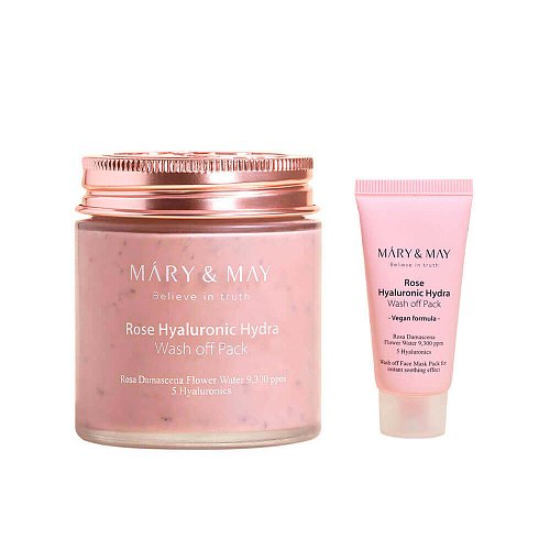 Глиняная маска для глубокого увлажнения Mary&May Rose Hyaluronic Hydra Wash off Pack