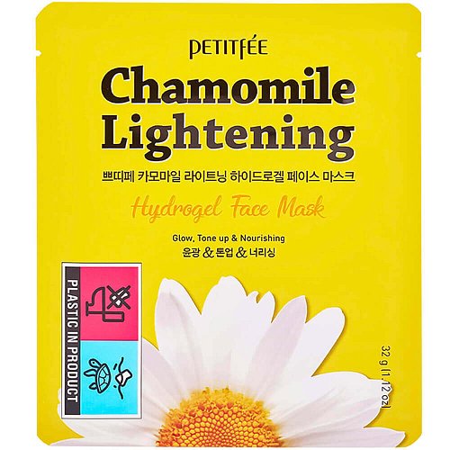 Успокаивающая гидрогелевая маска с экстрактом ромашки Petitfee Chamomile Lightening Hydrogel Mask