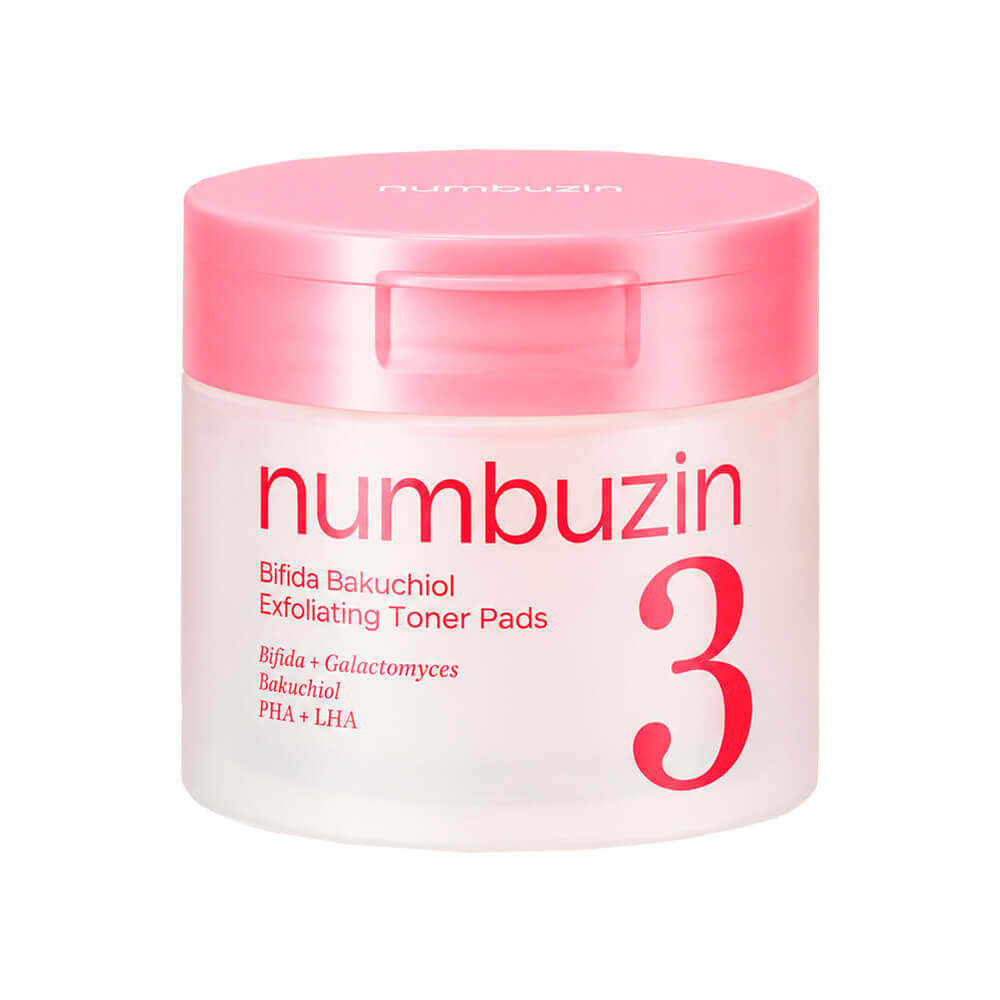 Мягкие пилинг-пэды для выравнивания рельефа numbuzin No.3 Bifida Bakuchiol Exfoliating Toner Pads