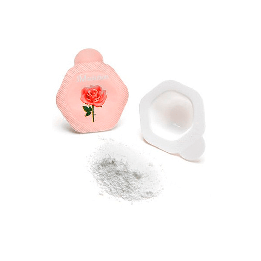 Энзимная пудра для сияния кожи с розовой водой JMsolution Glow Luminious Flower Firming Powder Cleanser Rose