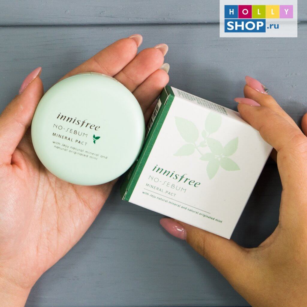 Бесцветная минеральная матирующая компактная пудра Innisfree No Sebum Mineral Pact